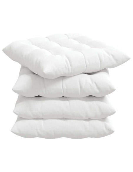 Cuscini per Seduta 4 pcs Bianco 40 x 40 x 6 cm Tessuto