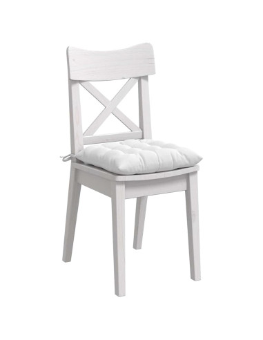 Cuscini per Seduta 4 pcs Bianco 40 x 40 x 6 cm Tessuto