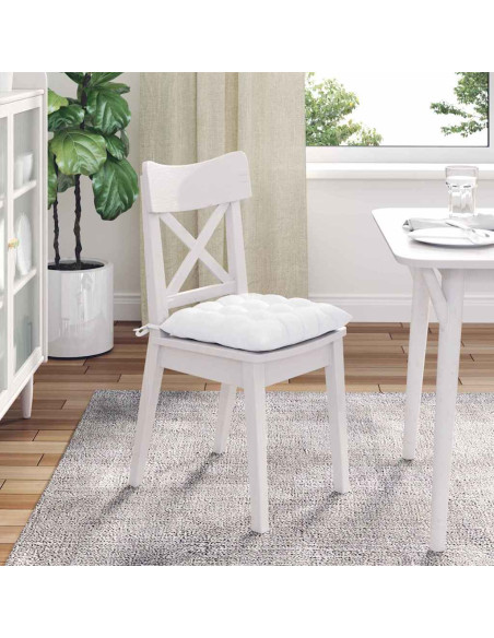 Cuscini per Seduta 4 pcs Bianco 40 x 40 x 6 cm Tessuto