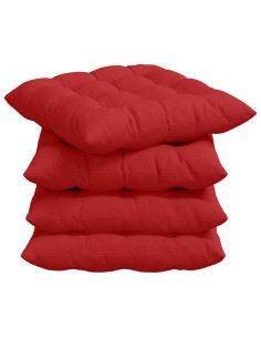 Cuscini per Seduta 4 pcs Rosso 40 x 40 x 6 cm Tessuto 2