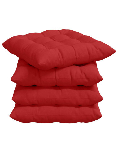 Cuscini per Seduta 4 pcs Rosso 40 x 40 x 6 cm Tessuto