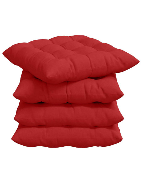 Cuscini per Seduta 4 pcs Rosso 40 x 40 x 6 cm Tessuto