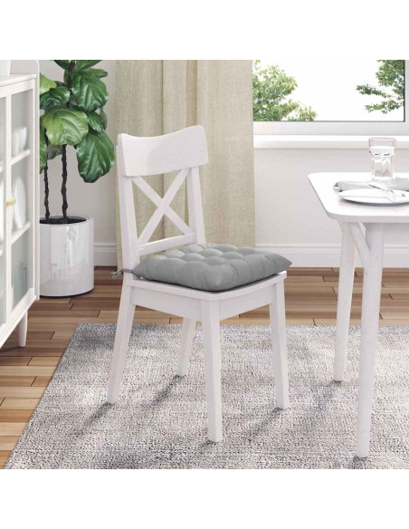 Cuscini per Seduta 4 pcs Grigio Nuvola 40 x 40 x 6 cm Tessuto