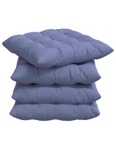 Cuscini per Seduta 4 pcs Blu jeans 40 x 40 x 6 cm Tessuto 2