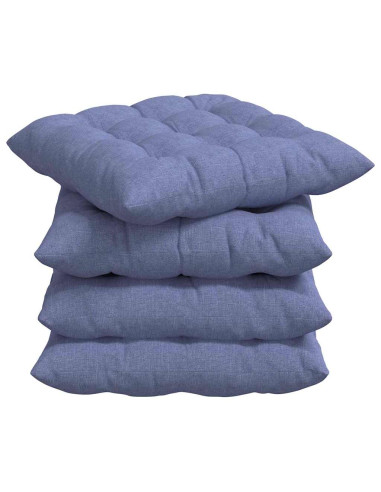 Cuscini per Seduta 4 pcs Blu jeans 40 x 40 x 6 cm Tessuto