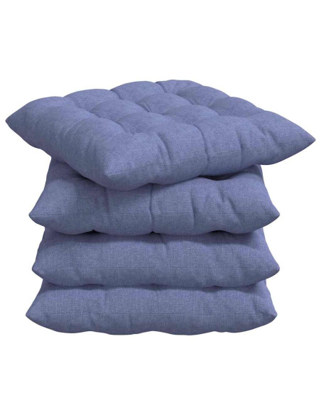 Cuscini per Seduta 4 pcs Blu jeans 40 x 40 x 6 cm Tessuto