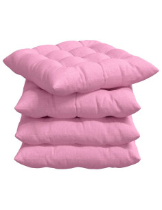Cuscini per Seduta 4 pcs Rosa 40 x 40 x 6 cm Tessuto 2