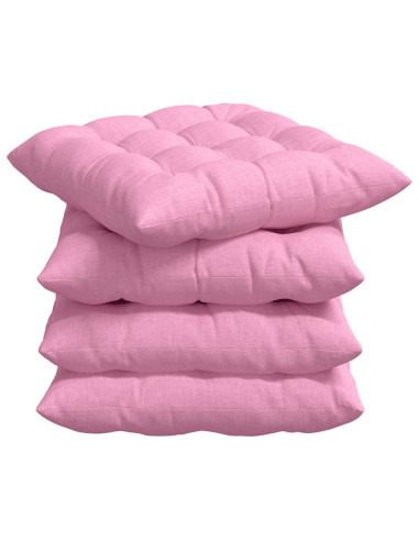 Cuscini per Seduta 4 pcs Rosa 40 x 40 x 6 cm Tessuto