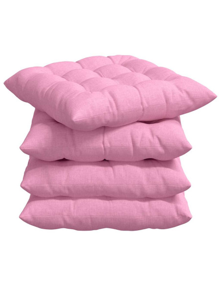 Cuscini per Seduta 4 pcs Rosa 40 x 40 x 6 cm Tessuto