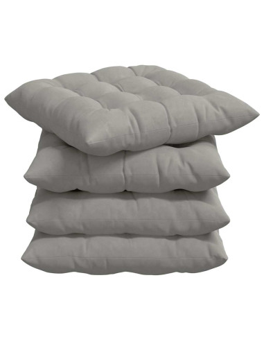 Cuscini per Seduta 4 pcs Grigio chiaro 40 x 40 x 6 cm