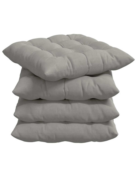 Cuscini per Seduta 4 pcs Grigio chiaro 40 x 40 x 6 cm