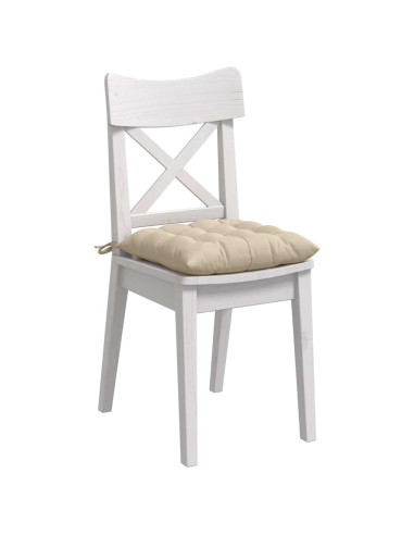 Cuscini per Seduta 4 pcs Crema 40 x 40 x 6 cm Microfibra