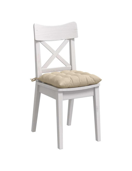 Cuscini per Seduta 4 pcs Crema 40 x 40 x 6 cm Microfibra