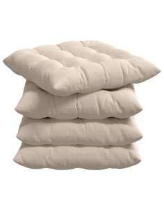 Cuscini per Seduta 4 pcs Beige 40 x 40 x 6 cm Microfibra 2