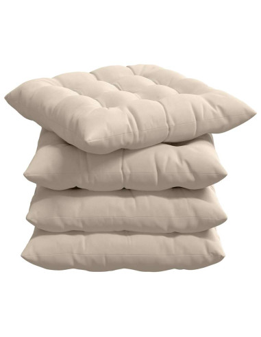 Cuscini per Seduta 4 pcs Beige 40 x 40 x 6 cm Microfibra