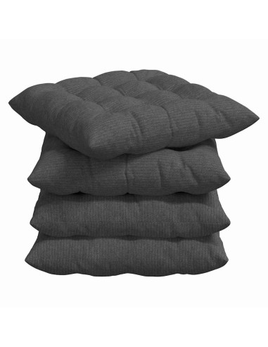 Cuscini per Seduta 4 pcs Grigio scuro 40 x 40 x 6 cm