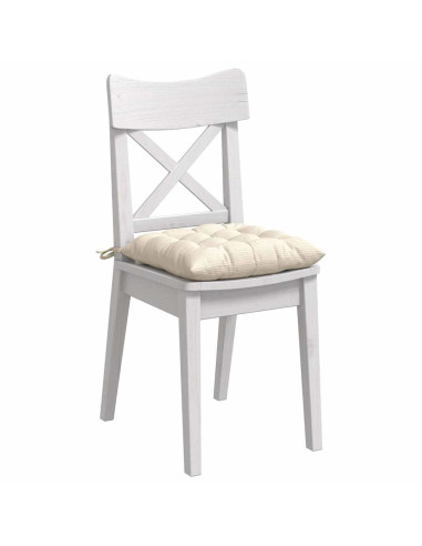 Cuscini per Seduta 4 pcs Crema 40 x 40 x 6 cm Tessuto in Cords