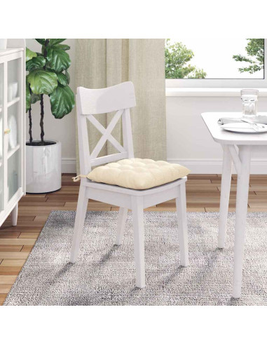 Cuscini per Seduta 4 pcs Crema 40 x 40 x 6 cm Tessuto in Cords