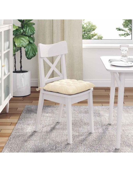 Cuscini per Seduta 4 pcs Crema 40 x 40 x 6 cm Tessuto in Cords