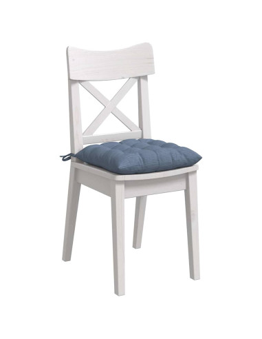 Cuscini per Seduta 4 pcs Blu 40 x 40 x 6 cm Tessuto in Cords