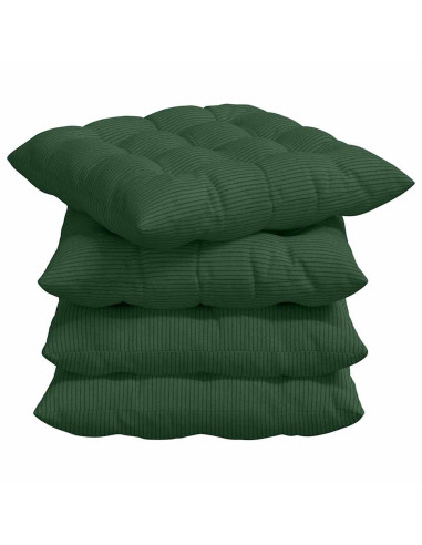 Cuscini per Seduta 4 pcs Verde Scuro 40 x 40 x 6 cm