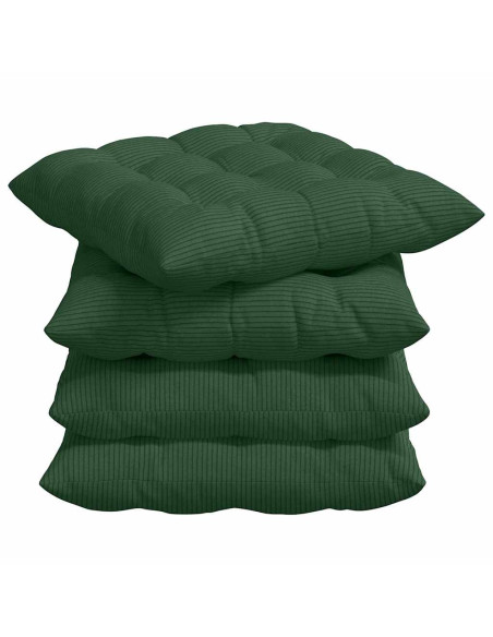 Cuscini per Seduta 4 pcs Verde Scuro 40 x 40 x 6 cm