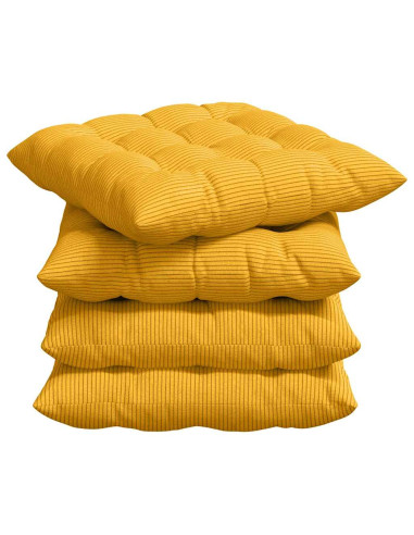 Cuscini per Seduta 4 pcs Giallo Chiaro 40 x 40 x 6 cm