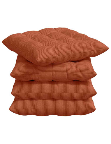 Cuscini per Seduta 4 pcs Rosso Arancio 40 x 40 x 6 cm