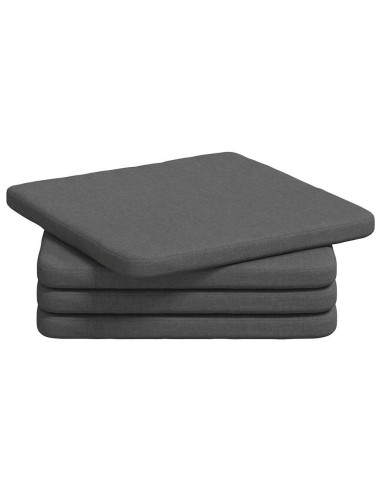 Cuscini per Seduta 4 pcs Grigio scuro 40 x 40 x 3 cm Tessuto