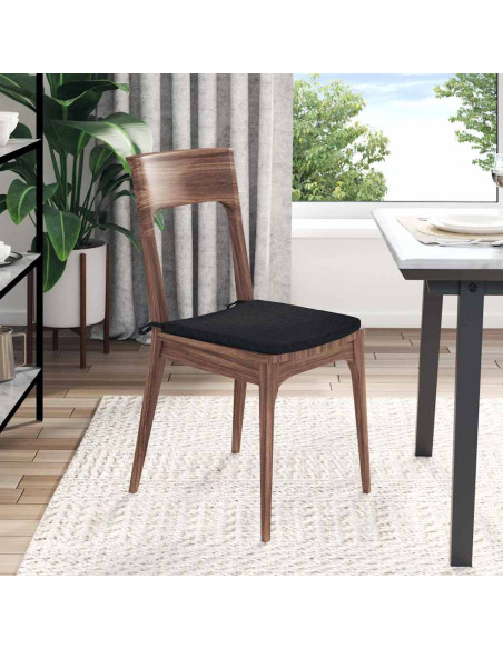 Cuscini per Seduta 4 pcs Nero 40 x 40 x 3 cm Tessuto