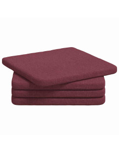 Cuscini per Seduta 4 pcs Rosso Vino 40 x 40 x 3 cm Tessuto 2