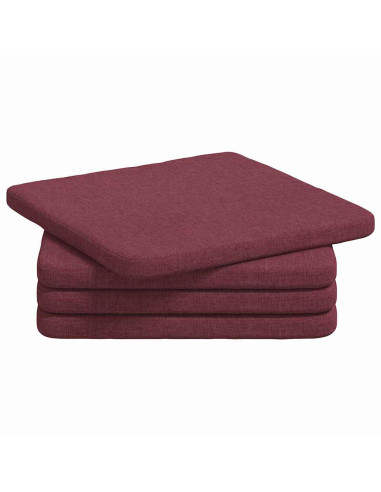Cuscini per Seduta 4 pcs Rosso Vino 40 x 40 x 3 cm Tessuto