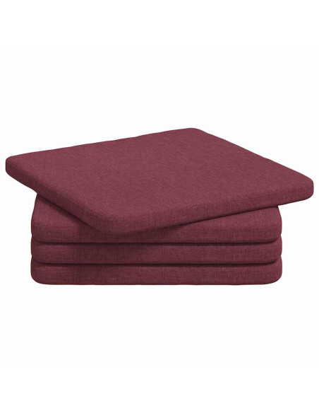 Cuscini per Seduta 4 pcs Rosso Vino 40 x 40 x 3 cm Tessuto