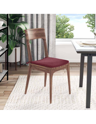 Cuscini per Seduta 4 pcs Rosso Vino 40 x 40 x 3 cm Tessuto