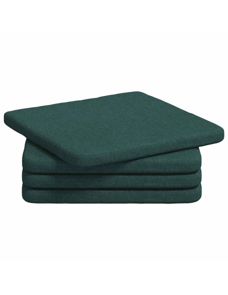 Cuscini per Seduta 4 pcs Verde Scuro 40 x 40 x 3 cm Tessuto