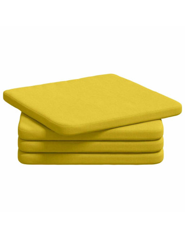 Cuscini per Seduta 4 pcs Giallo Chiaro 40 x 40 x 3 cm Tessuto