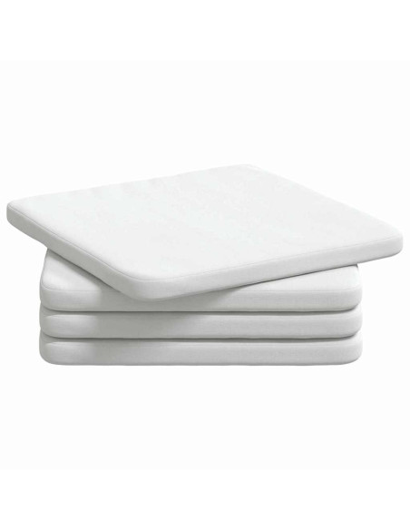 Cuscini per Seduta 4 pcs Bianco 40 x 40 x 3 cm Tessuto