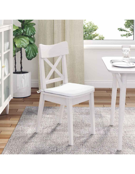 Cuscini per Seduta 4 pcs Bianco 40 x 40 x 3 cm Tessuto