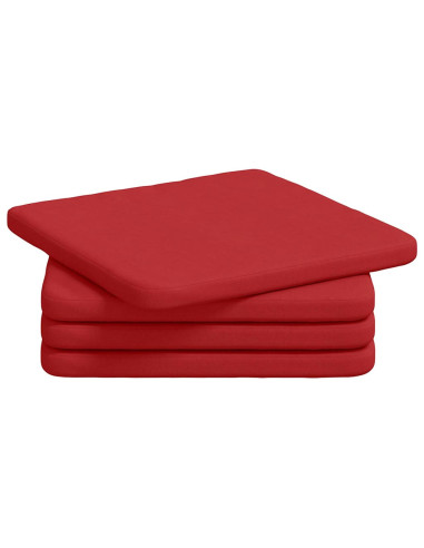 Cuscini per Seduta 4 pcs Rosso 40 x 40 x 3 cm Tessuto