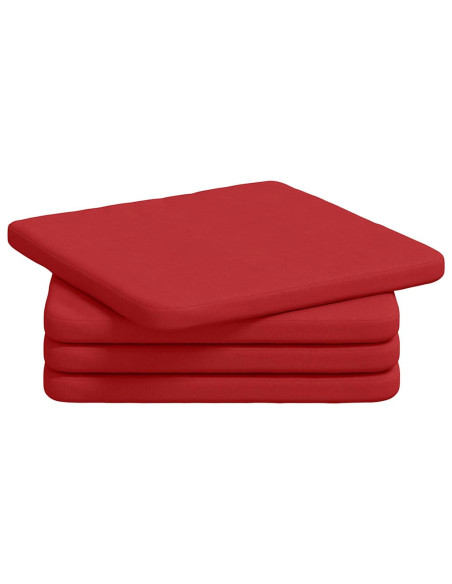 Cuscini per Seduta 4 pcs Rosso 40 x 40 x 3 cm Tessuto