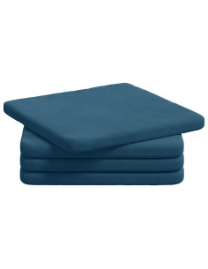 Cuscini per Seduta 4 pcs Blu 40 x 40 x 3 cm Velluto 2