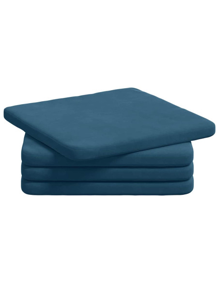 Cuscini per Seduta 4 pcs Blu 40 x 40 x 3 cm Velluto