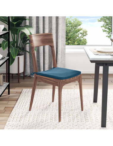 Cuscini per Seduta 4 pcs Blu 40 x 40 x 3 cm Velluto