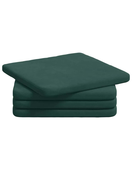 Cuscini per Seduta 4 pcs Verde Scuro 40 x 40 x 3 cm Velluto