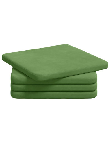 Cuscini per Seduta 4 pcs Verde chiaro 40 x 40 x 3 cm Velluto