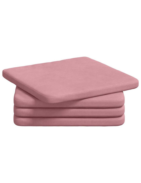 Cuscini per Seduta 4 pcs Rosa 40 x 40 x 3 cm Velluto