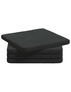 Cuscini per Seduta 4 pcs Nero 40 x 40 x 3 cm Velluto 2