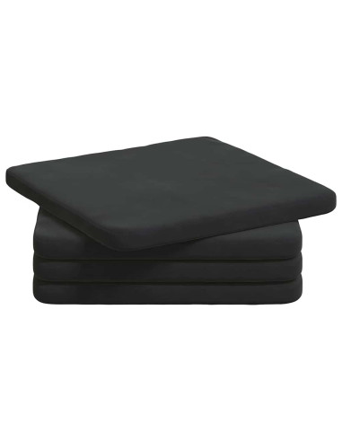 Cuscini per Seduta 4 pcs Nero 40 x 40 x 3 cm Velluto