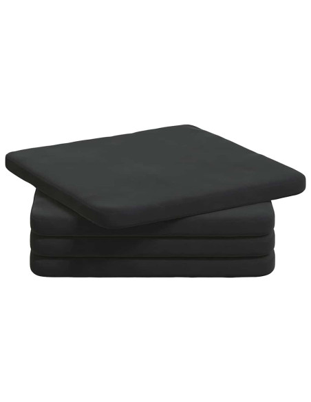 Cuscini per Seduta 4 pcs Nero 40 x 40 x 3 cm Velluto