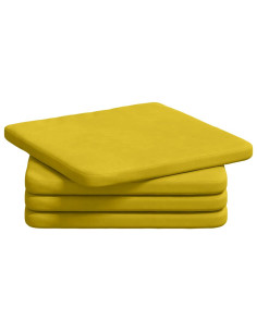 Cuscini per Seduta 4 pcs Giallo 40 x 40 x 3 cm Velluto 2
